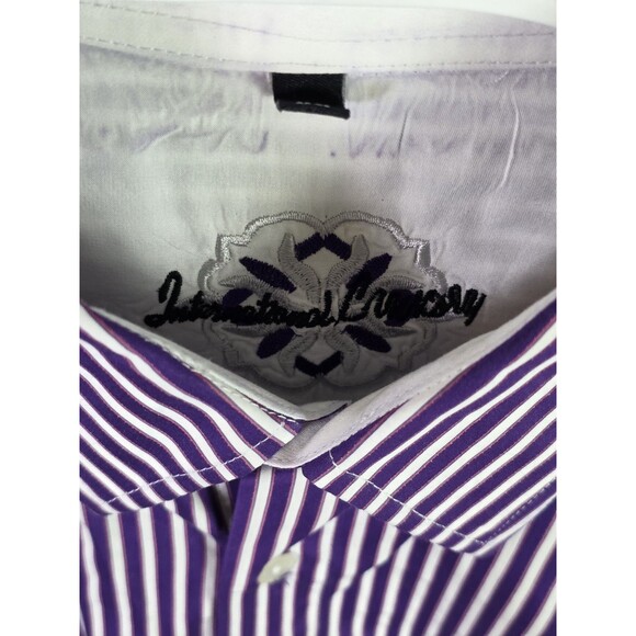 International Laundry Men's XL Fushia / White Striped Long-Sleeve Shirt - Picture 4 of 11